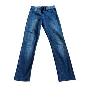 Acne Studios Skin Used Blue Skinny Jeans Dark Wash Zip Back Size 25 Women's